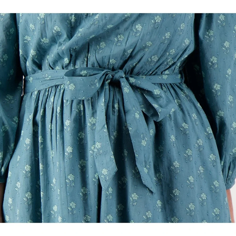 Destination 365 Clip Dot Off- the-Shoulder Midi Dress‎ Green M - Picture 3 of 4